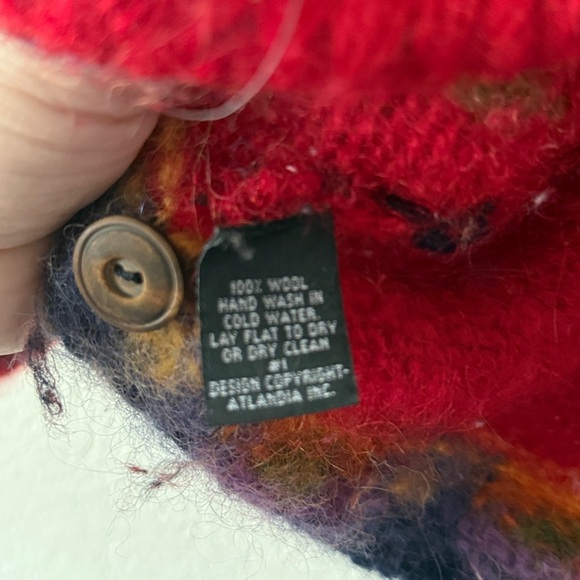 Newari Women's Red 100% Wool Cardigan Sweater size S/M - Picture 4 of 9